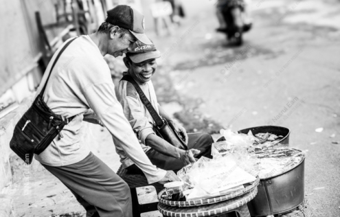 Shared Laughter, Streetside Exchange - Fine Art Photography Print, Limited Edition Photography, Museum-Quality Photography, Luxury Photography Art, Photography for Collectors