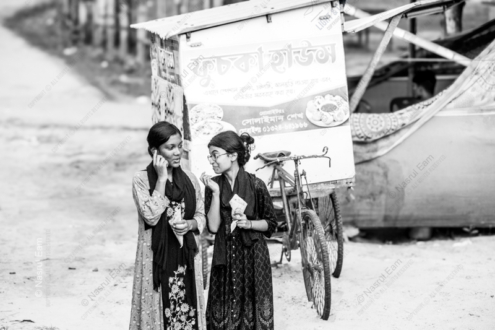 Whispers by the Fuchka Stall - Fine Art Photography Print, Limited Edition Photography, Monochrome Photography, Street Photography, Fine Art Photography