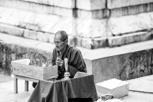 Contemplation at the Temple Steps - Fine Art Photography Prints, Limited Edition Photography, Monochrome Photography, Art Photography Prints, Photography for Collectors