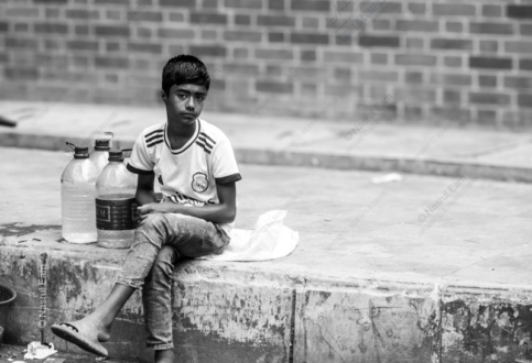 Boy with Water Jugs - Fine Art Photography Print, Limited Edition Print, Giclée Print, Monochrome Photography, Art Photography
