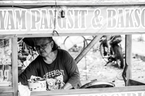 The Pangsit & Bakso Vendor with Two Bears