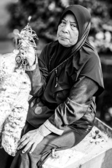 The Seated Vendor with Her Wares - Fine Art Photography Print, Limited Edition Print, Black and White Photography,  Museum Quality Print,  Giclée Print