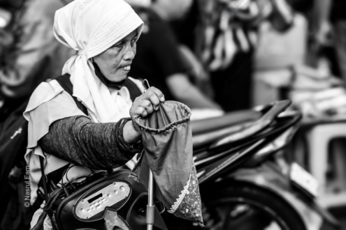 Woman with a Collection Pouch - Fine Art Photography Print, Black and White Photography, Documentary Photography, Limited Edition Print, Museum-Quality Photography