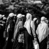A Procession of Women in Veils and White Caps - Fine Art Photography Print, Limited Edition Photography, Giclée Print, Black and White Photography, Documentary Photography