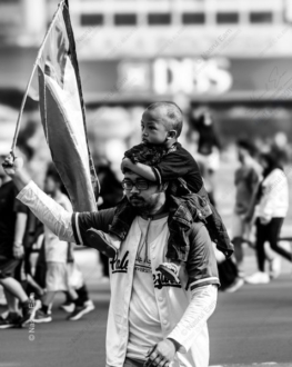 The Flag Bearer and His Son - Fine Art Photography Print, Limited Edition Print, Giclée Photography, Documentary Photography,  Black and White Photography