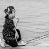Child with an Ice Pop on the Pavement - Fine Art Photography Print, Limited Edition Photography, Black and White Photography, Documentary Photography,  Child Portrait