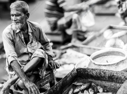 Fishmonger in a Moment of Repose - Fine Art Photography Print, Limited Edition Photography, Giclée Print, Black and White Photography, Art Photography Investment