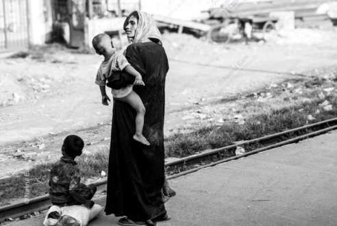 Woman and Children by the Railway - Fine Art Photography Print, Limited Edition Photography, Museum-Quality Artwork, Photography for Collectors, Art Photography Investment