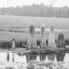 Three Men with the Jute Harvest by the Water - black and white photography, rural photography, visual storytelling, photography techniques, fine art prints