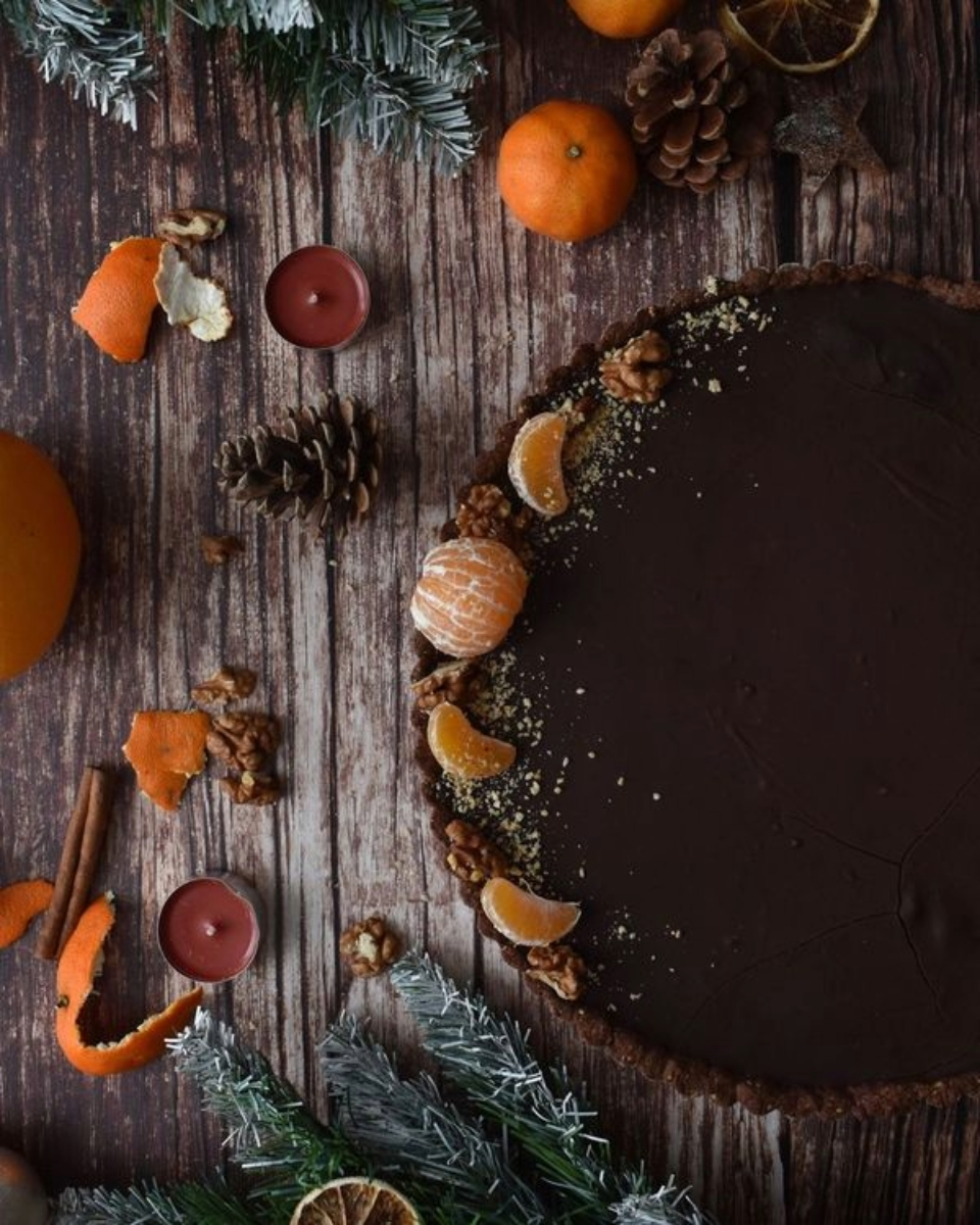 Christmas Chocolate Tart by Jasna Verčko - Food Photography, Christmas Chocolate Tart, Photography Awards, Online Photography Courses, Jasna Verčko