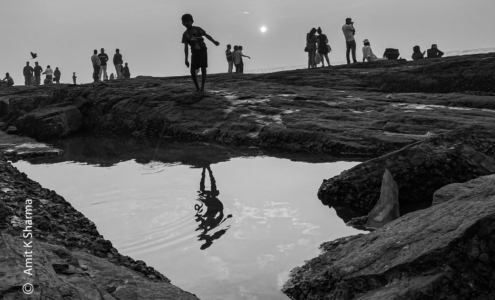 Reflection at Bandra Beach by Amit K Sharma - Street Photography, Photojournalism, Photography Awards, Art Photography, Photo of the Day